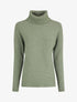 Pull droit côtelé à col roulé - Vert olive - 5