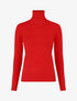 Pull fin uni col roulé - Rouge - 1