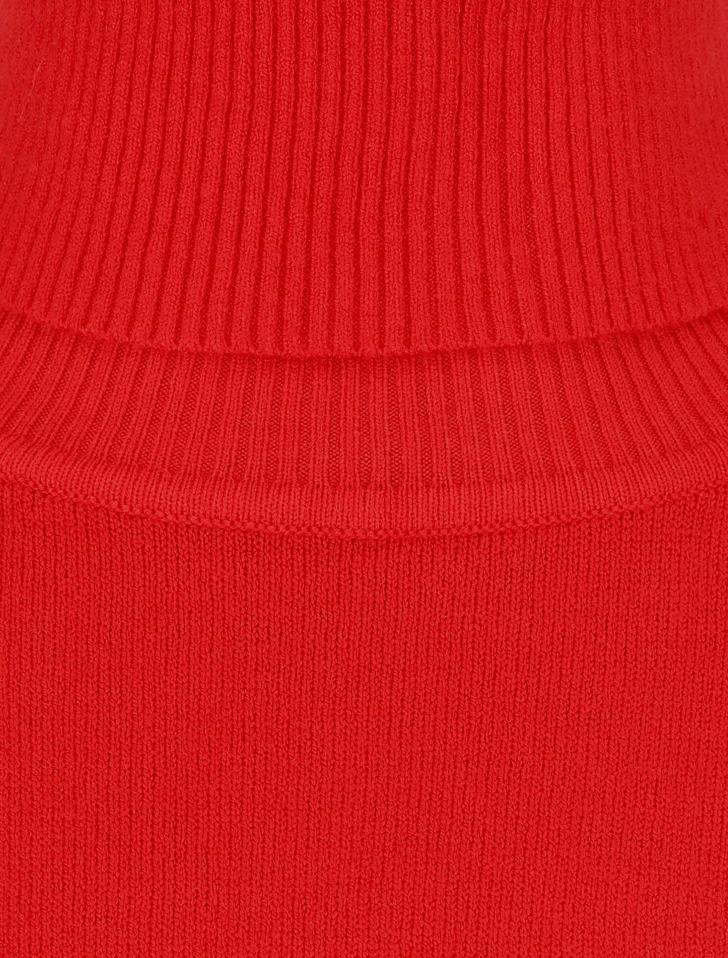 Pull fin uni col roulé - Rouge - 3