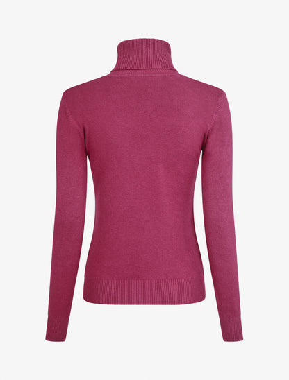 Pull uni à col roulé - Violet - 2