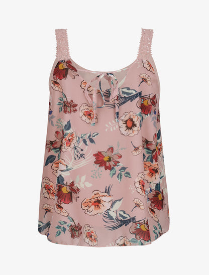 Top en voile imprimé fleurs d&