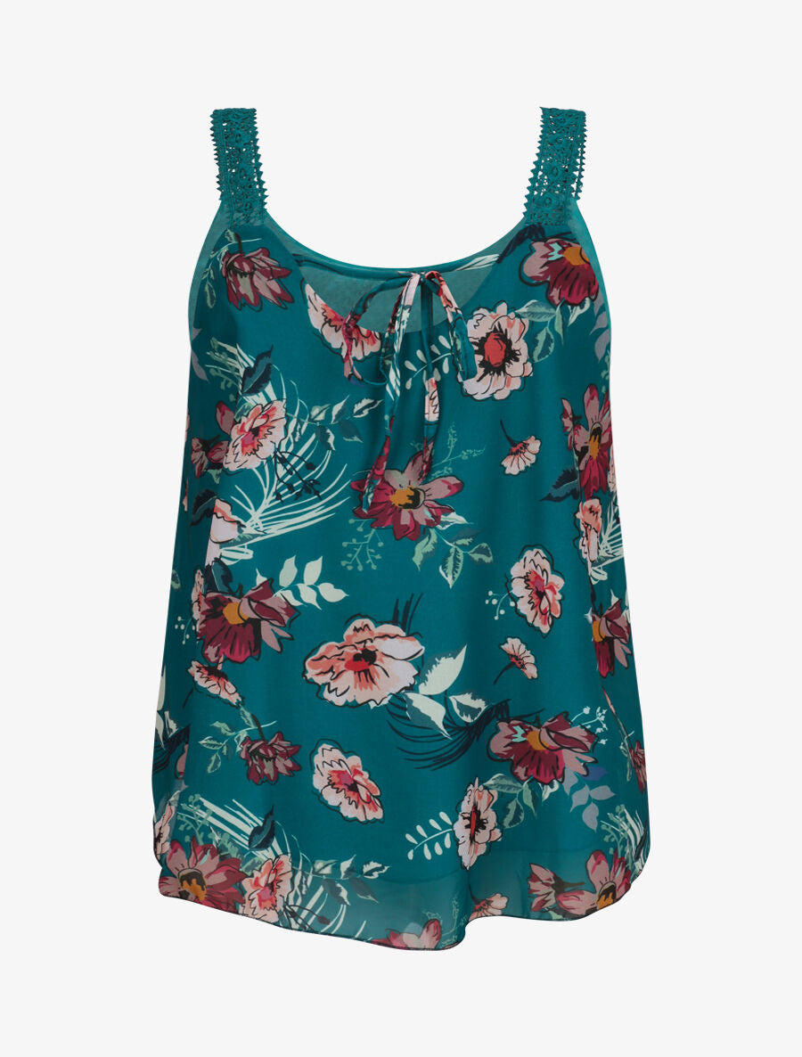 Top en voile imprimé fleurs d&