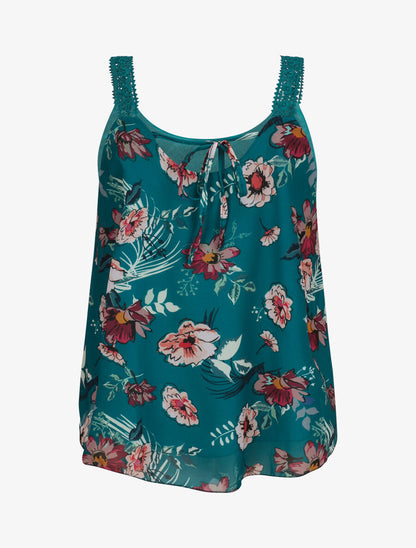 Top en voile imprimé fleurs d&