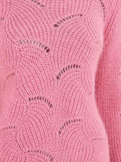 Pull uni duveteux - Rose - 3