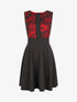 Robe courte patineuse à dentelle - Rouge - 1