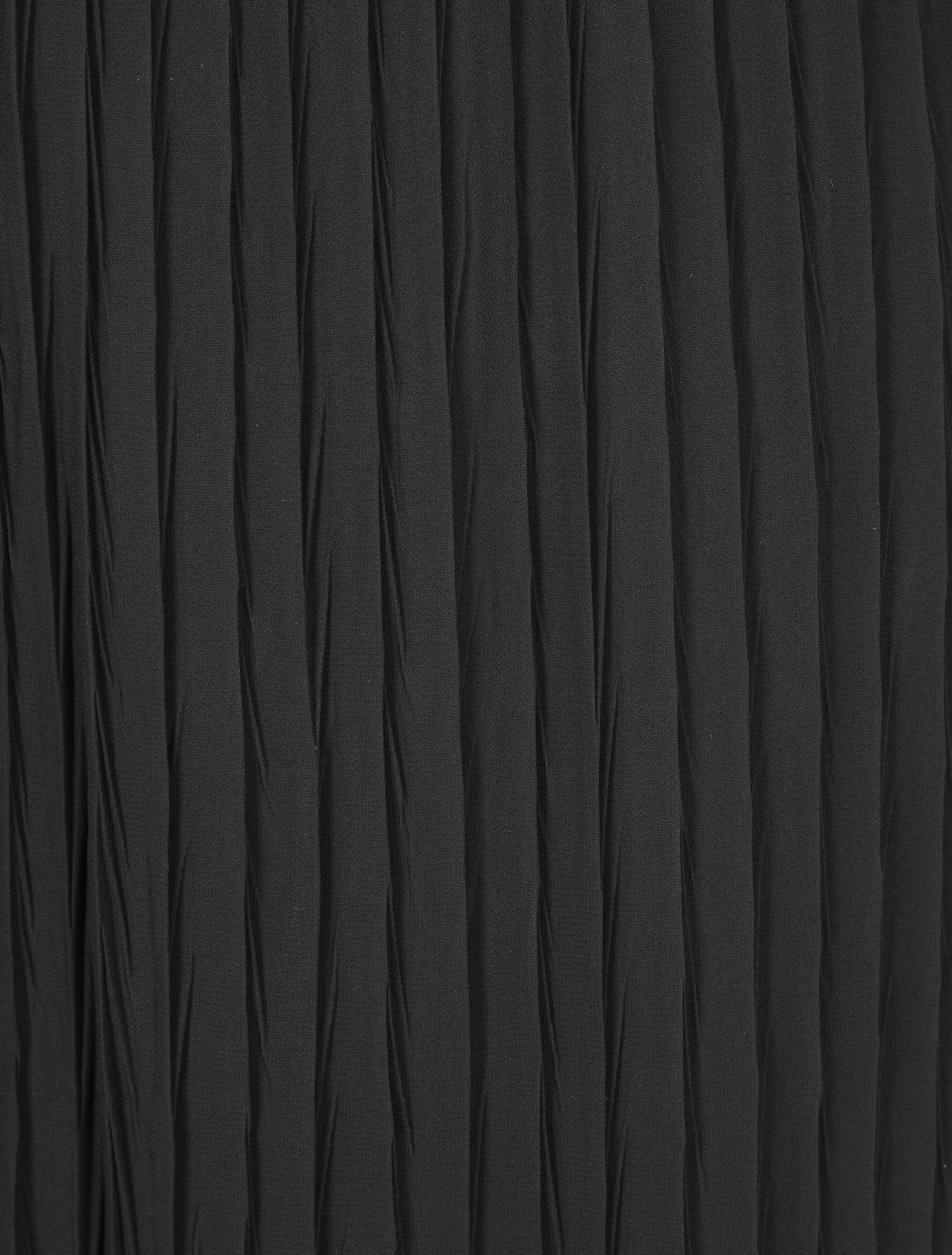 Robe longue à jupe et manches plissées - Noir - 3