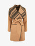 Manteau ceinturé à imprimé grec - Camel - 1