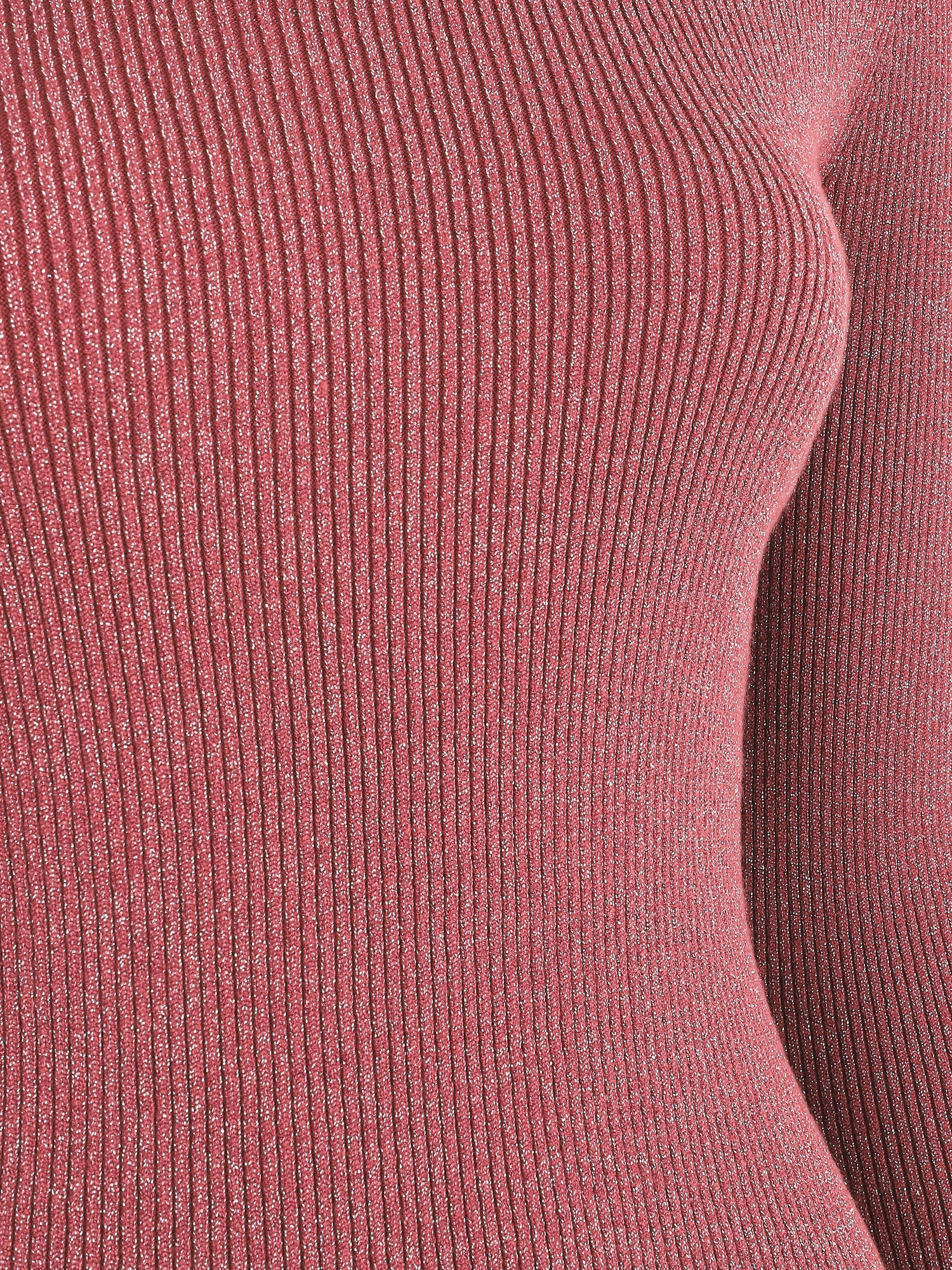 Pull col roulé ajusté et irisé - Vieux rose - 3