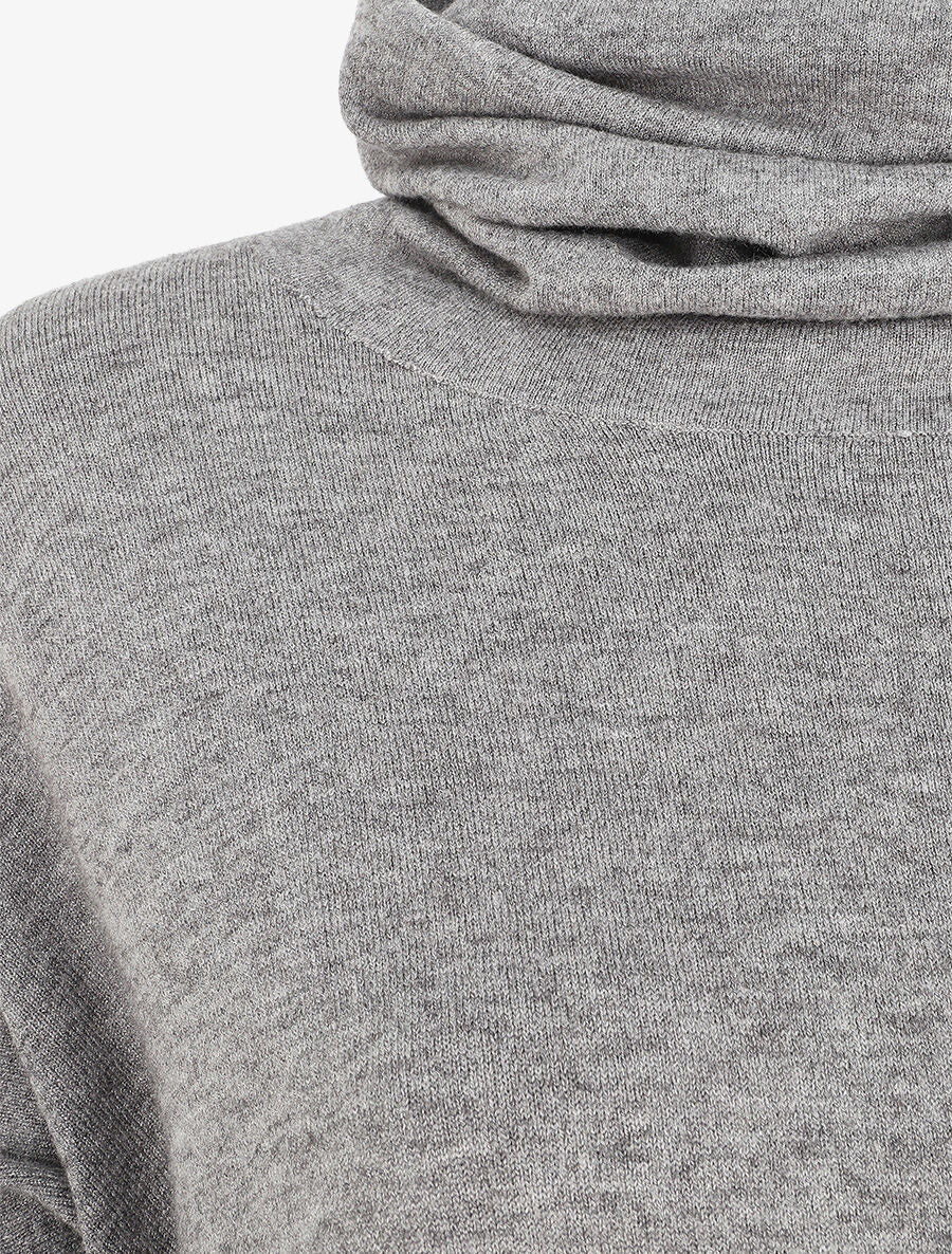 Robe pull ample à col roulé - Gris - 3