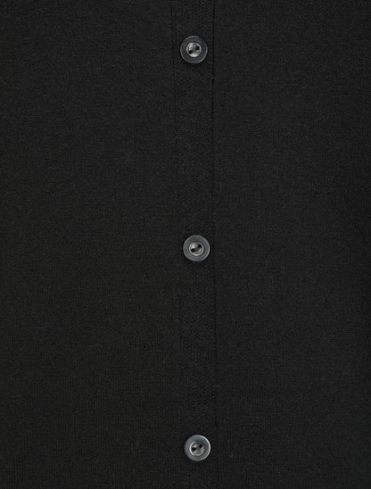 Robe pull mi-longue à boutons décoratifs au dos - Noir - 3