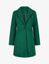 Manteau mi-long uni en laine mélangée - Vert - 5