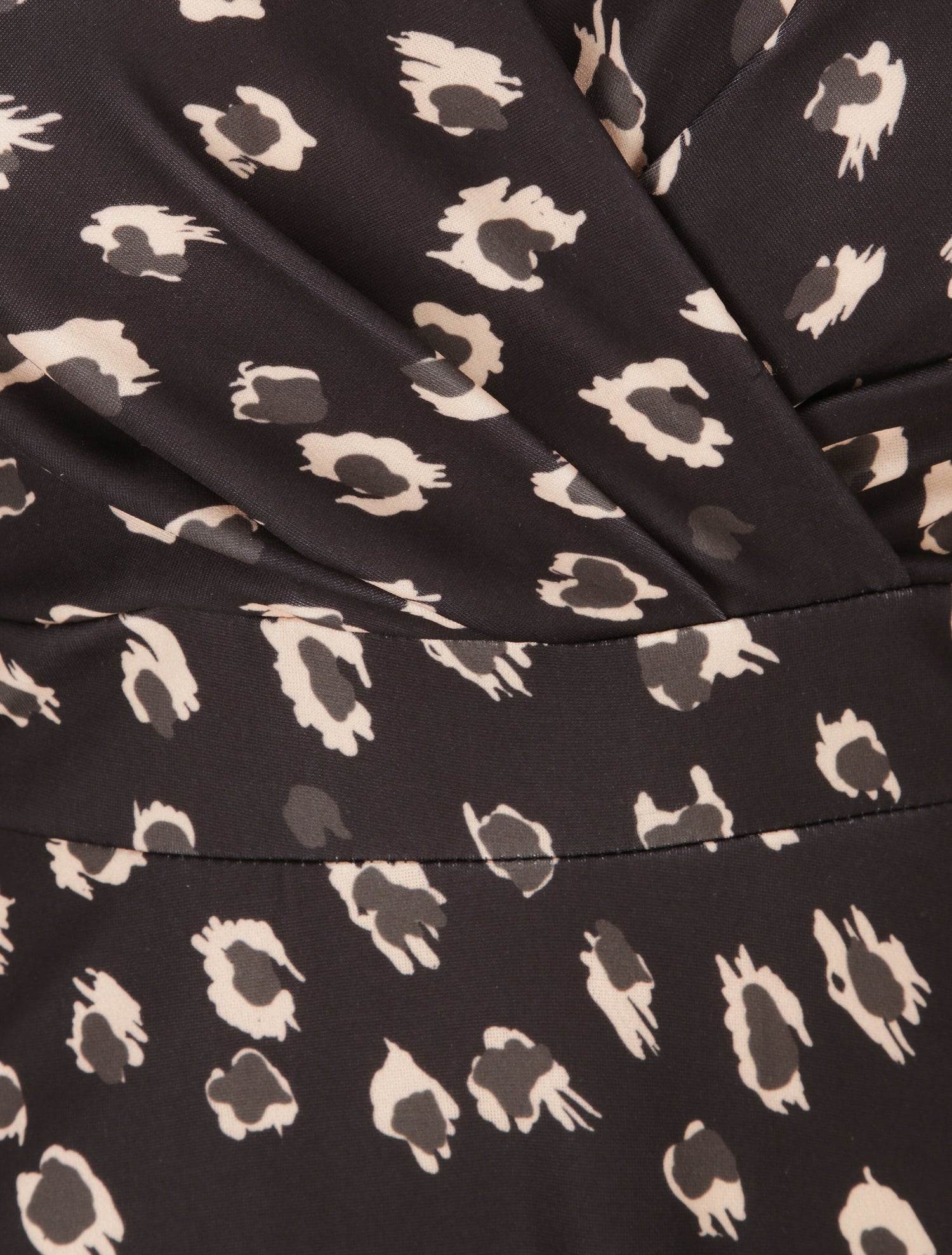 Robe midi imprimé léopard - Noir - 3