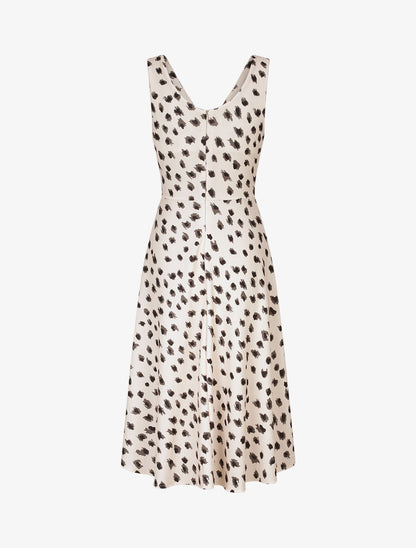 Robe midi imprimé léopard - Beige - 2