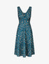 Robe midi imprimé léopard - Bleu canard - 4