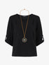 Pull ample uni col V - Noir - 5