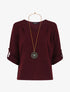 Pull ample uni col V - Prune - 5
