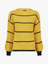Pull en maille à imprimé rayures - Jaune moutarde - 1