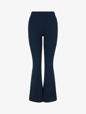 Pantalon fluide uni coupe flare - Marine - 3