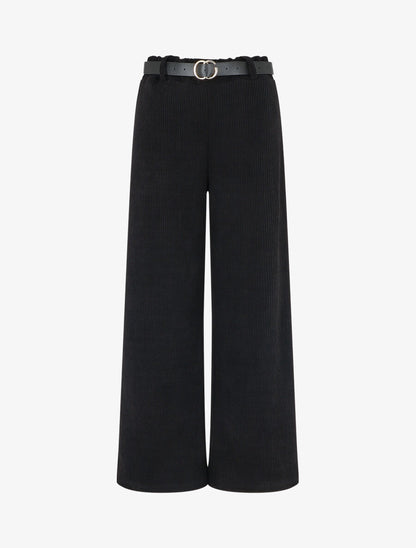 Pantalon ample en velours côtelé - Noir - 1