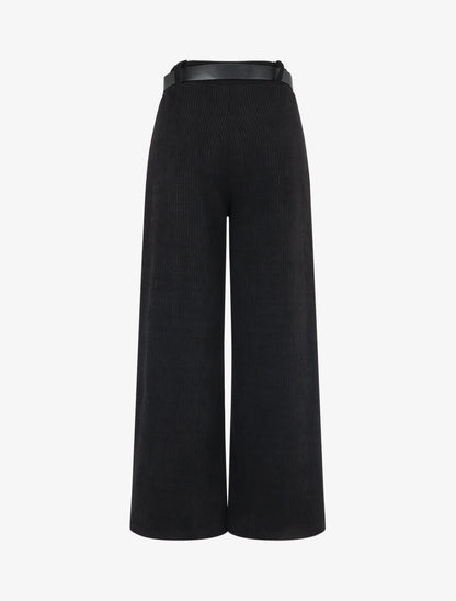 Pantalon ample en velours côtelé - Noir - 2