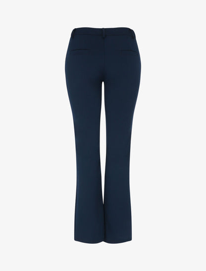 Pantalon droit classique à taille haute - Marine - 2