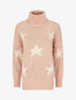 Pull col roulé à motif étoiles - Rose - 5