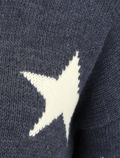 Pull col roulé à motif étoiles - Bleu - 3