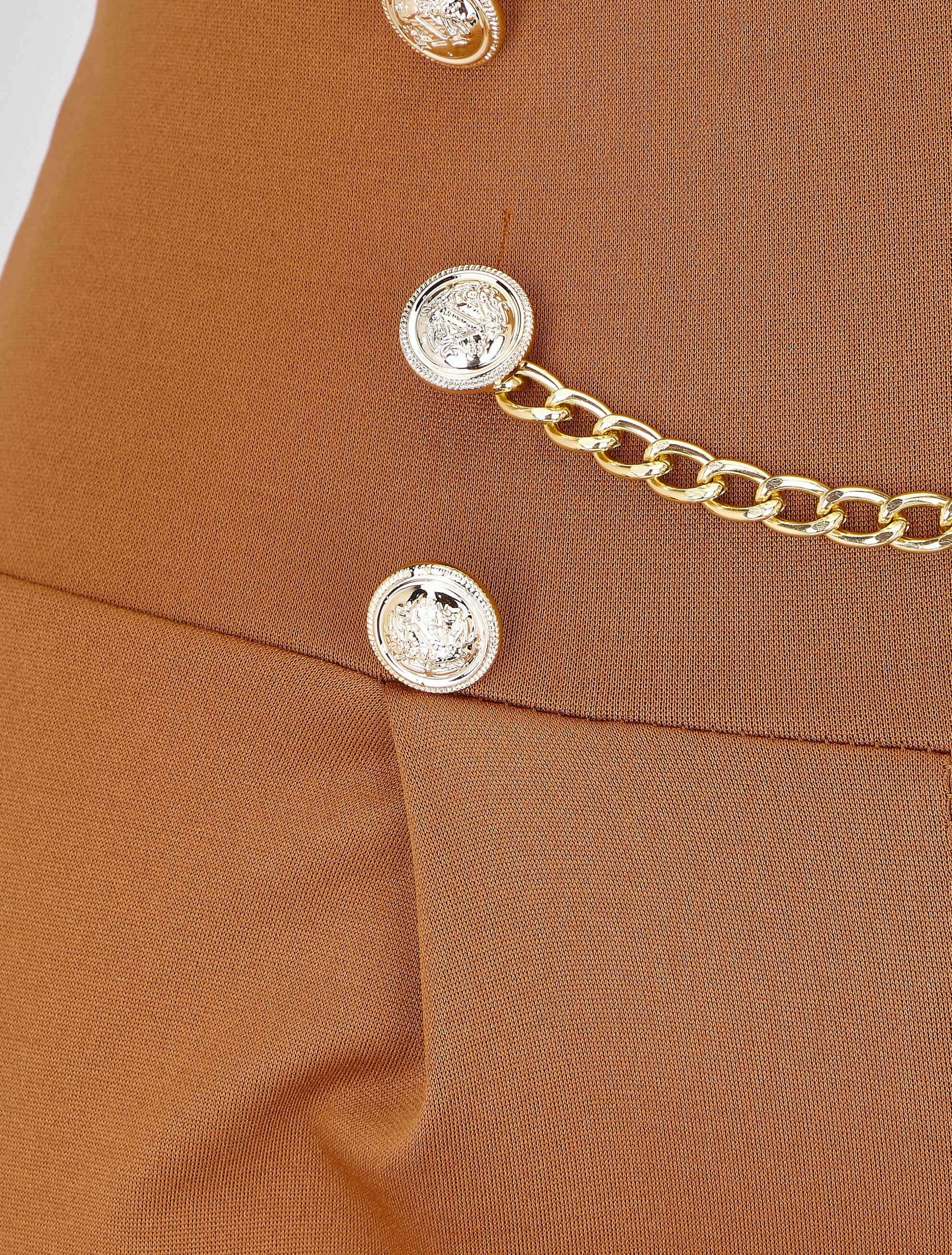 Pantalon style pons fluide uni - Camel - 3