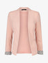 Blazer uni à revers imprimé grec - Rose - 1