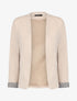 Blazer uni à revers imprimé alphabet - Beige - 5