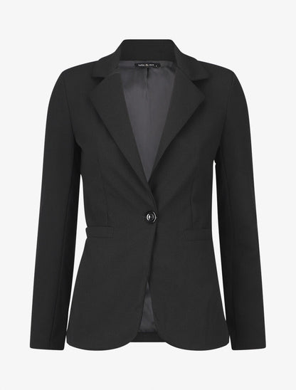 Blazer uni à un bouton - Noir - 1