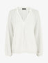 Blouse ample unie manches longues - Blanc - 1