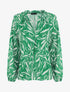 Blouse ample manches longues à imprimé fantaisie - Vert - 1