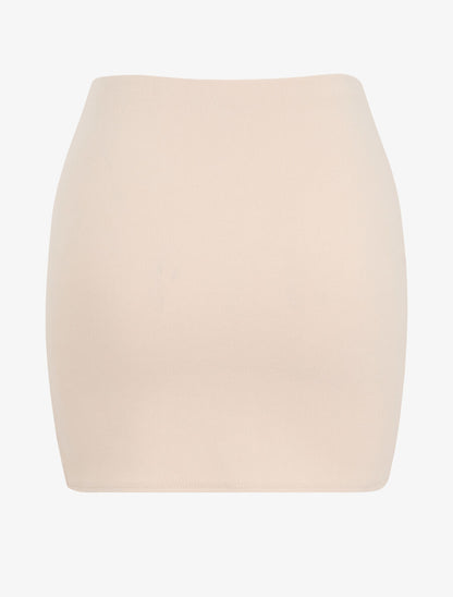 Mini-jupe drapée - Beige - 2