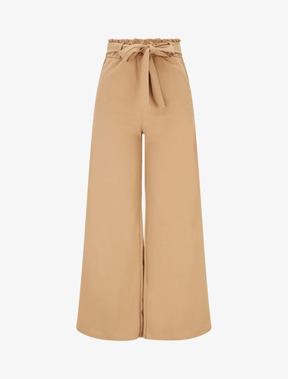 Pantalon uni ample fluide - Camel - 1