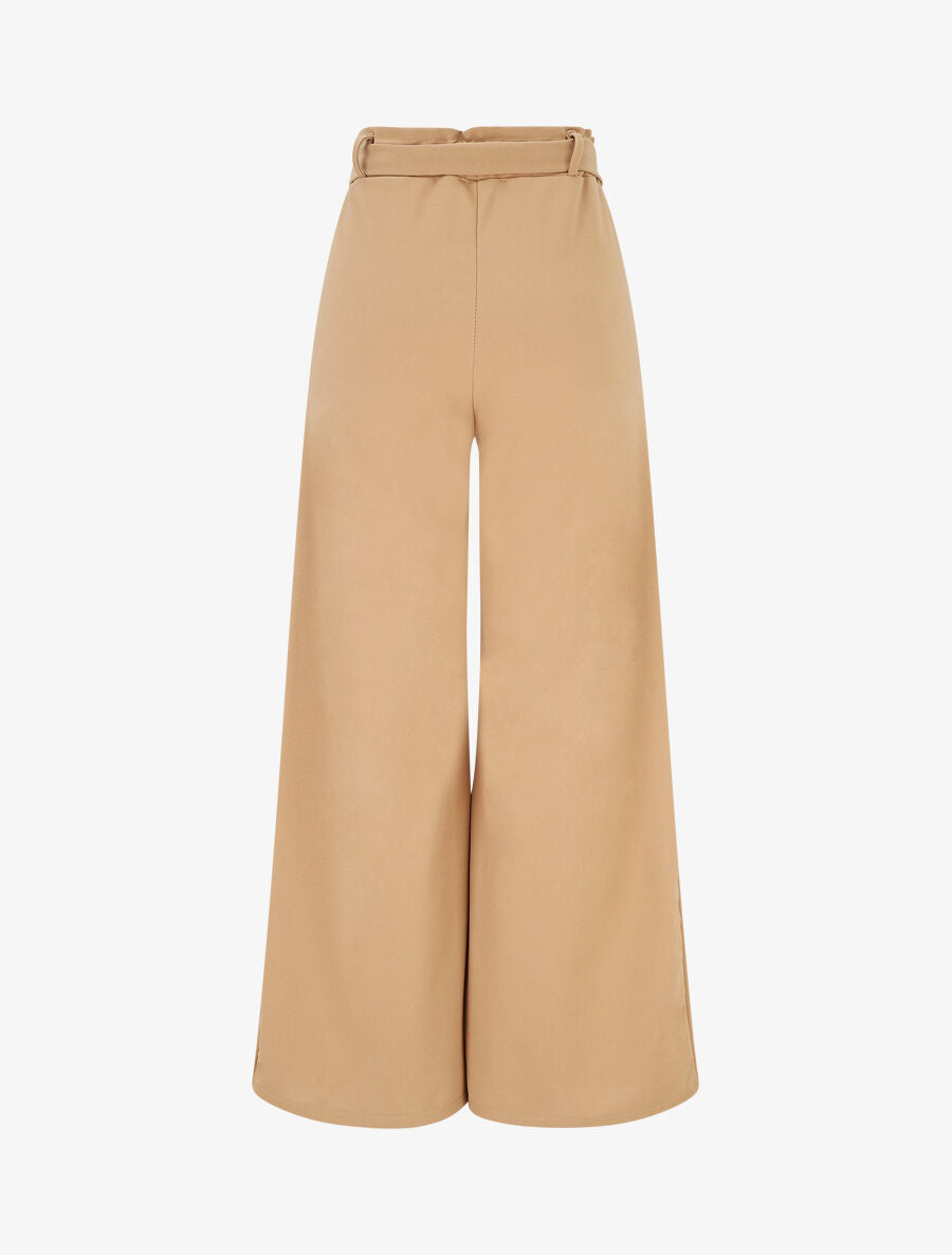 Pantalon uni ample fluide - Camel - 2
