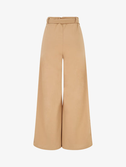 Pantalon uni ample fluide - Camel - 2