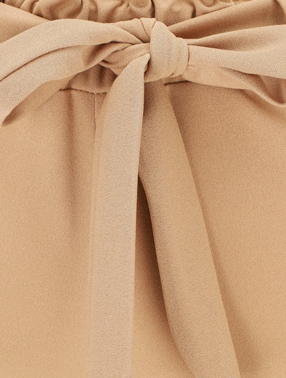 Pantalon uni ample fluide - Camel - 3