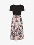Robe-bi matière imprmé fleuri - Marron - 4