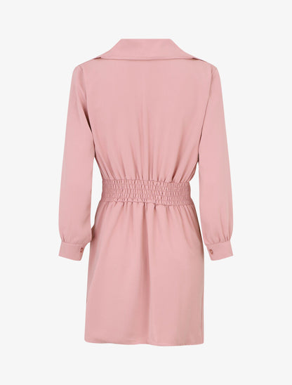 Robe courte élastiquée - Rose - 2