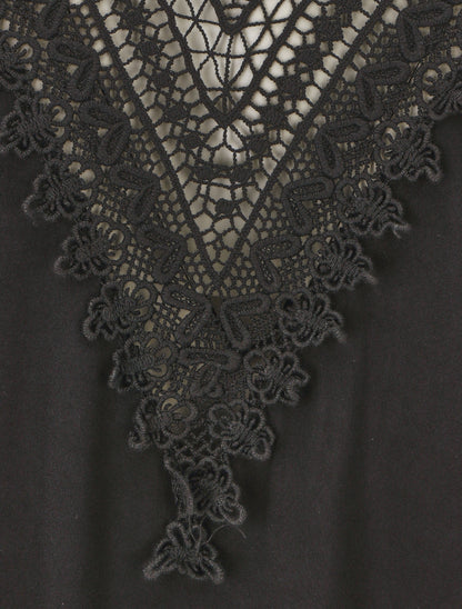 Top sans manches uni dos en crochet - Noir - 3
