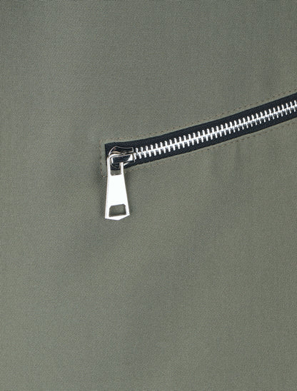 Blazer uni à poches zippées - Kaki - 3