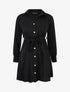 Robe chemise unie à taille élastiquée - Noir - 1