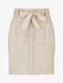 Jupe courte en suédine à poches plaquées - Beige - 1