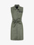 Robe mi-longue en simili - Kaki - 1