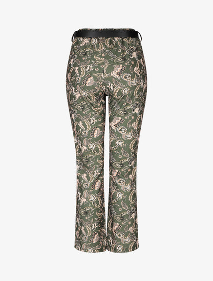 Pantalon droit imprimé foulard - Kaki - 2