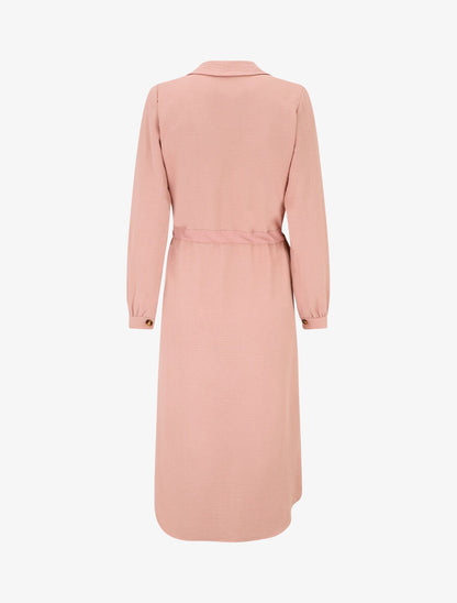 Robe longue fluide boutonnée - Vieux rose - 2