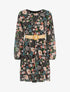 Robe imprimé fleuri à taille élastiquée - Noir - 1