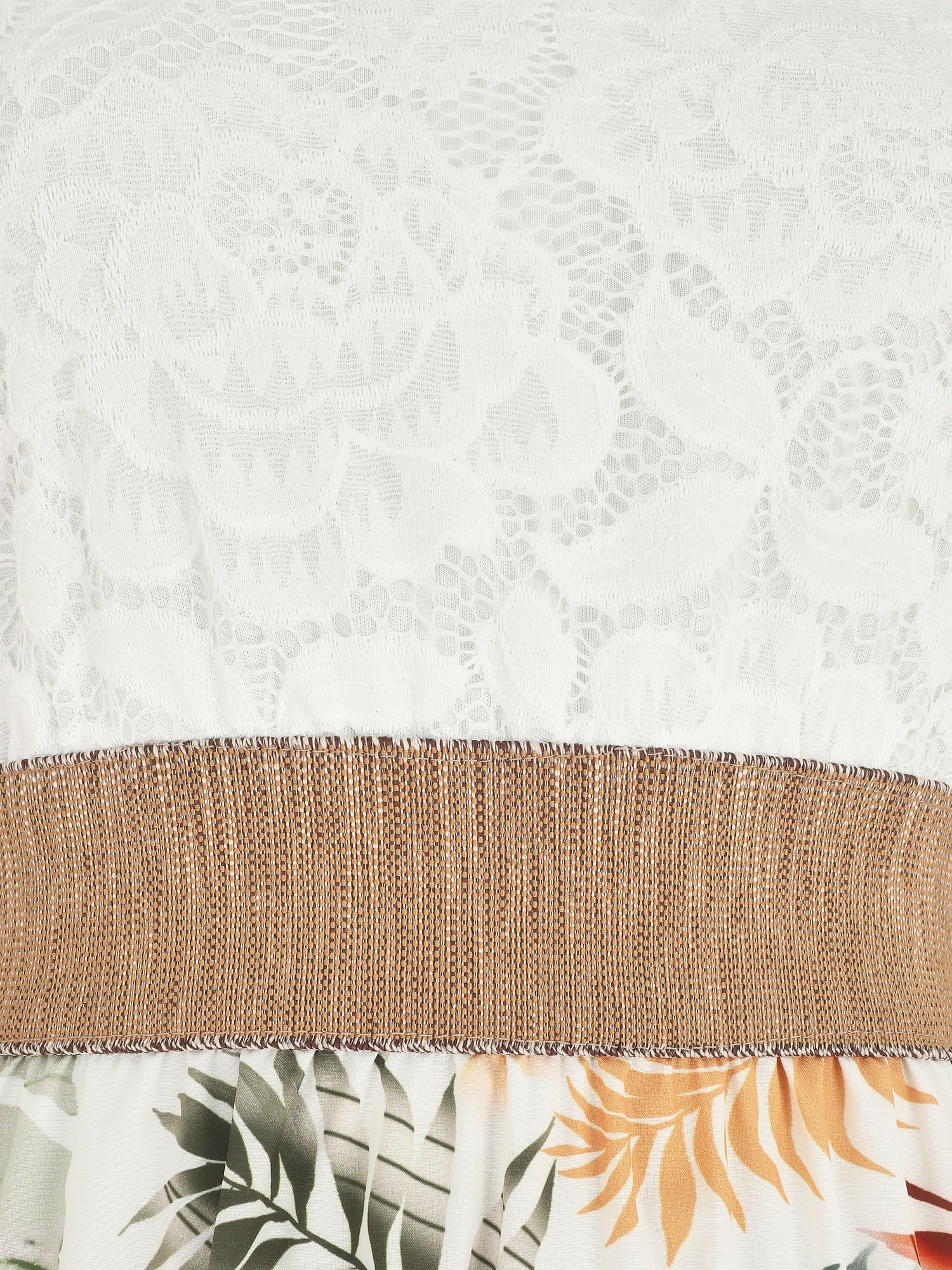 Robe longue à bustier en dentelle - Blanc - 3