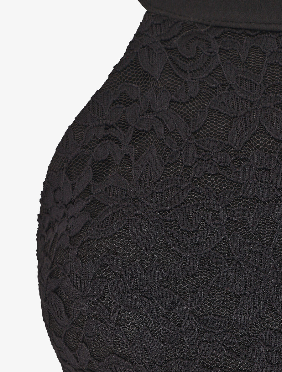 Robe évasée sans manches imprimé floral - Noir - 3